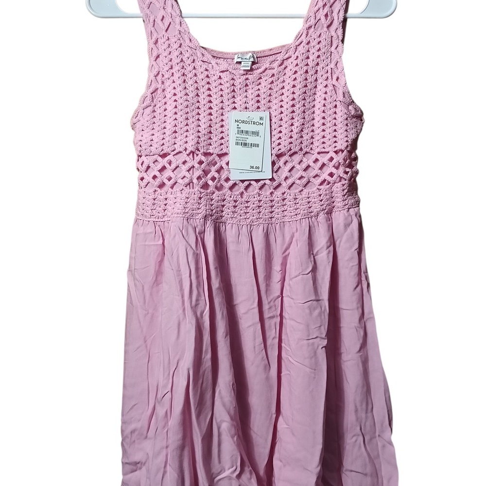 Nordstrom Women’s Light Pink Crochet Bodice Sundress